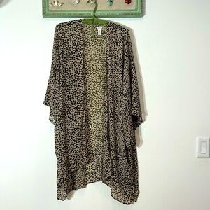 Aerie leopard cheetah animal print open sheer cardigan one size adult cover up